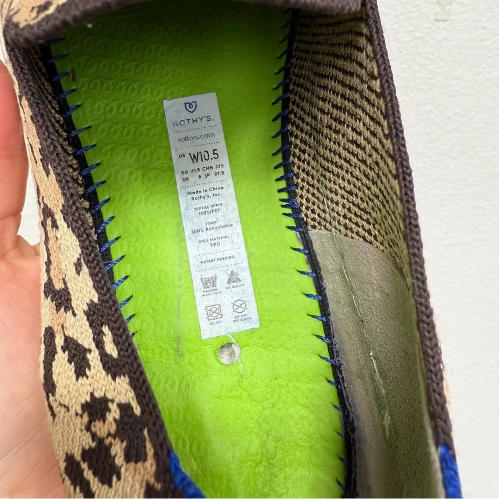 Rothy’s Slip On Sneaker Animal Print Loafer Size 10.5